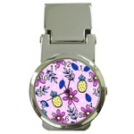 Flowers Petals Pineapples Fruit Money Clip Watches