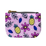 Flowers Petals Pineapples Fruit Mini Coin Purse