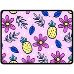 Flowers Petals Pineapples Fruit Fleece Blanket (Large)