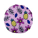 Flowers Petals Pineapples Fruit Standard 15  Premium Round Cushions