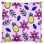 Flowers Petals Pineapples Fruit Standard Premium Plush Fleece Cushion Case (Two Sides)