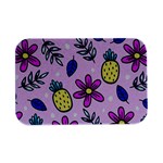 Flowers Petals Pineapples Fruit Open Lid Metal Box (Silver)  