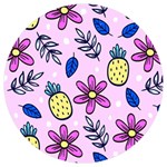 Flowers Petals Pineapples Fruit UV Print Acrylic Ornament Round