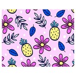 Flowers Petals Pineapples Fruit Premium Plush Fleece Blanket (Medium)