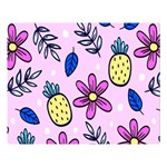 Flowers Petals Pineapples Fruit Premium Plush Fleece Blanket (Large)