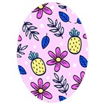 Flowers Petals Pineapples Fruit UV Print Acrylic Ornament Oval