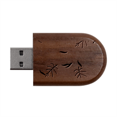 Tropical Sheets Summer Beach Wood Oval USB Flash Drive from ArtsNow.com USB