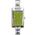 Kiwi Fruit Pattern Green Background Rectangle Italian Charm Watch