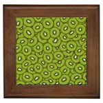 Kiwi Fruit Pattern Green Background Framed Tile