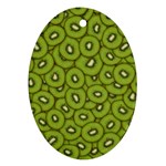 Kiwi Fruit Pattern Green Background Ornament (Oval)