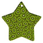 Kiwi Fruit Pattern Green Background Ornament (Star)