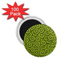 Kiwi Fruit Pattern Green Background 1.75  Magnets (100 pack) 