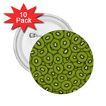 Kiwi Fruit Pattern Green Background 2.25  Buttons (10 pack) 