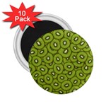 Kiwi Fruit Pattern Green Background 2.25  Magnets (10 pack) 