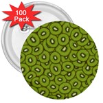 Kiwi Fruit Pattern Green Background 3  Buttons (100 pack) 