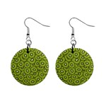 Kiwi Fruit Pattern Green Background Mini Button Earrings