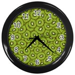 Kiwi Fruit Pattern Green Background Wall Clock (Black)