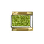 Kiwi Fruit Pattern Green Background Gold Trim Italian Charm (9mm)