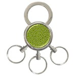 Kiwi Fruit Pattern Green Background 3-Ring Key Chain