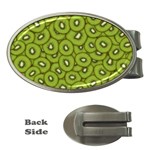 Kiwi Fruit Pattern Green Background Money Clips (Oval) 