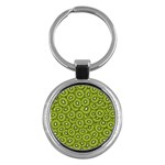 Kiwi Fruit Pattern Green Background Key Chain (Round)