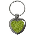 Kiwi Fruit Pattern Green Background Key Chain (Heart)