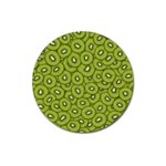 Kiwi Fruit Pattern Green Background Magnet 3  (Round)