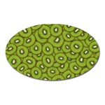 Kiwi Fruit Pattern Green Background Oval Magnet