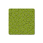 Kiwi Fruit Pattern Green Background Square Magnet