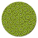 Kiwi Fruit Pattern Green Background Magnet 5  (Round)