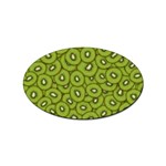 Kiwi Fruit Pattern Green Background Sticker Oval (10 pack)