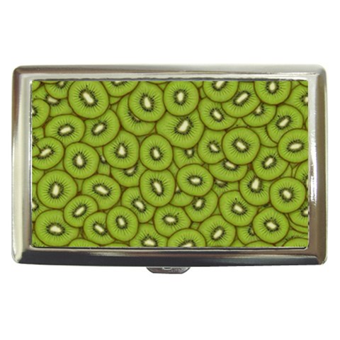 Kiwi Fruit Pattern Green Background Cigarette Money Case from ArtsNow.com Front