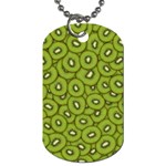 Kiwi Fruit Pattern Green Background Dog Tag (Two Sides)