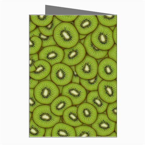 Kiwi Fruit Pattern Green Background Greeting Card from ArtsNow.com Right