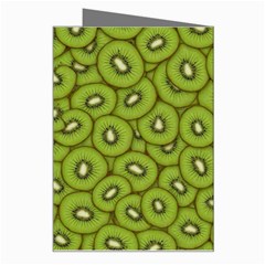 Kiwi Fruit Pattern Green Background Greeting Card from ArtsNow.com Right