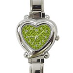 Kiwi Fruit Pattern Green Background Heart Italian Charm Watch