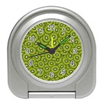 Kiwi Fruit Pattern Green Background Travel Alarm Clock