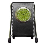 Kiwi Fruit Pattern Green Background Pen Holder Desk Clock