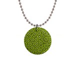 Kiwi Fruit Pattern Green Background 1  Button Necklace