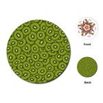 Kiwi Fruit Pattern Green Background Playing Cards Single Design (Round)