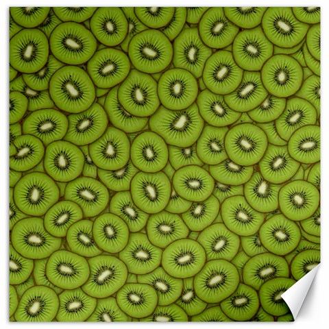 Kiwi Fruit Pattern Green Background Canvas 12  x 12  from ArtsNow.com 11.4 x11.56  Canvas - 1