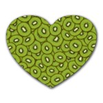 Kiwi Fruit Pattern Green Background Heart Mousepad