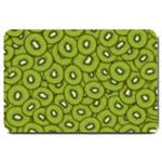 Kiwi Fruit Pattern Green Background Large Doormat