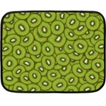 Kiwi Fruit Pattern Green Background Two Sides Fleece Blanket (Mini)