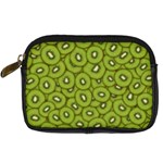 Kiwi Fruit Pattern Green Background Digital Camera Leather Case