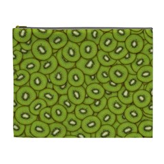 Kiwi Fruit Pattern Green Background Cosmetic Bag (XL) from ArtsNow.com Front