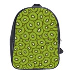 Kiwi Fruit Pattern Green Background School Bag (Large)