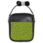 Kiwi Fruit Pattern Green Background Girls Sling Bag