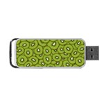 Kiwi Fruit Pattern Green Background Portable USB Flash (One Side)