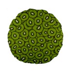 Kiwi Fruit Pattern Green Background Standard 15  Premium Round Cushions